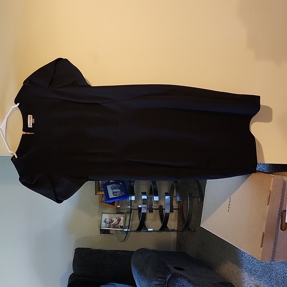 Black Calvin Klein dress.
